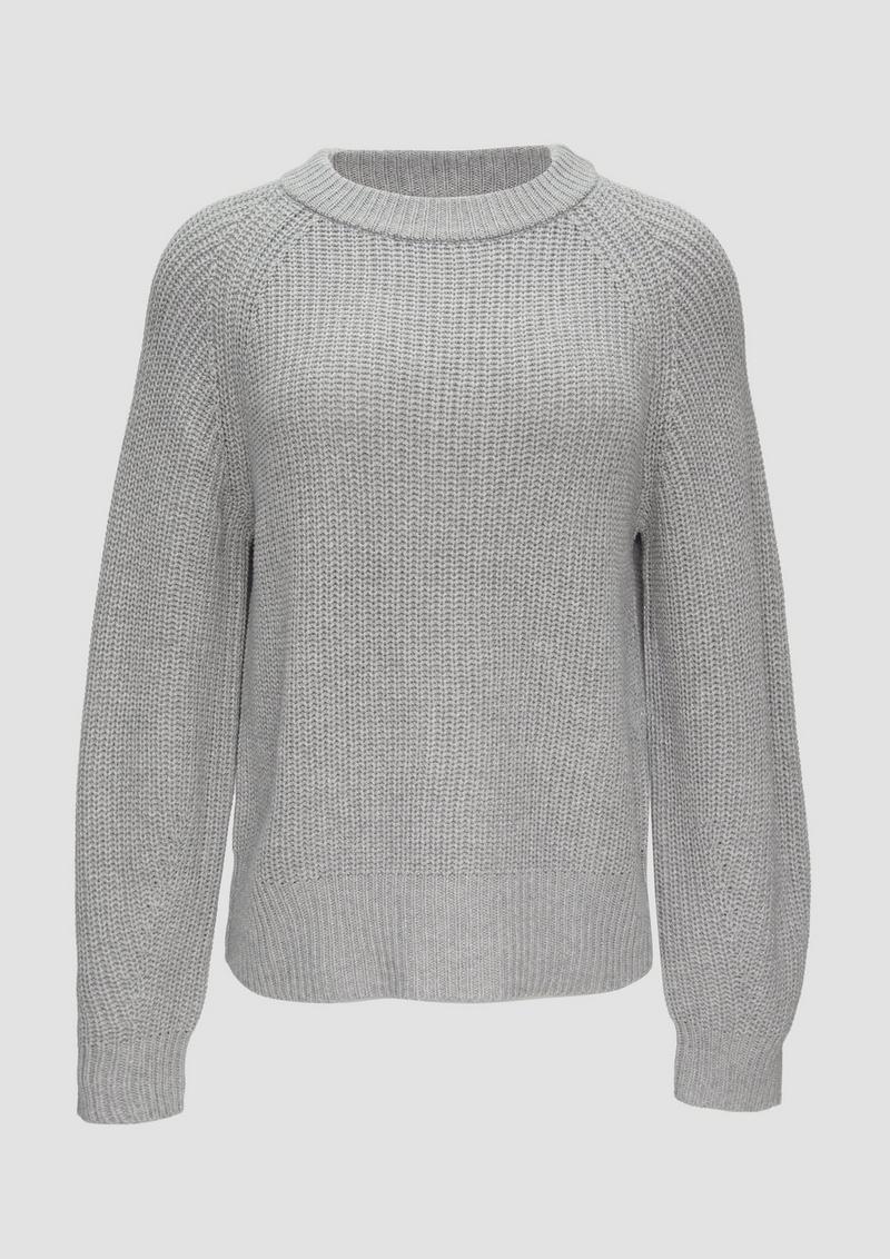 s.Oliver Strickpullover mit Raglanärmeln - grau meliert