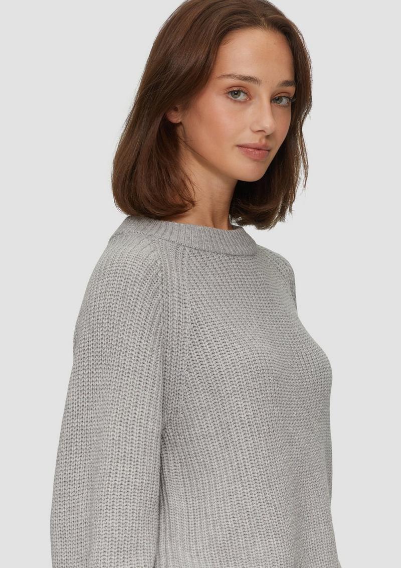 s.Oliver Strickpullover mit Raglanärmeln - grau meliert