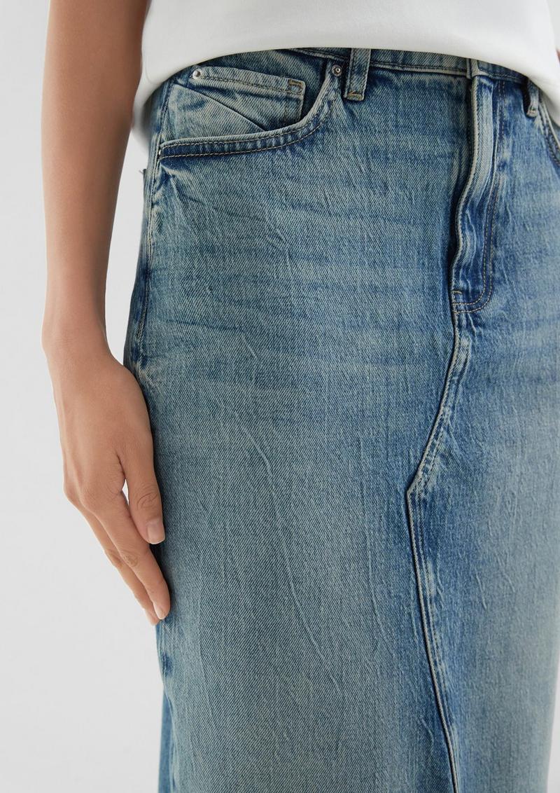 s.Oliver High Rise Denim Midi-Rock - blau