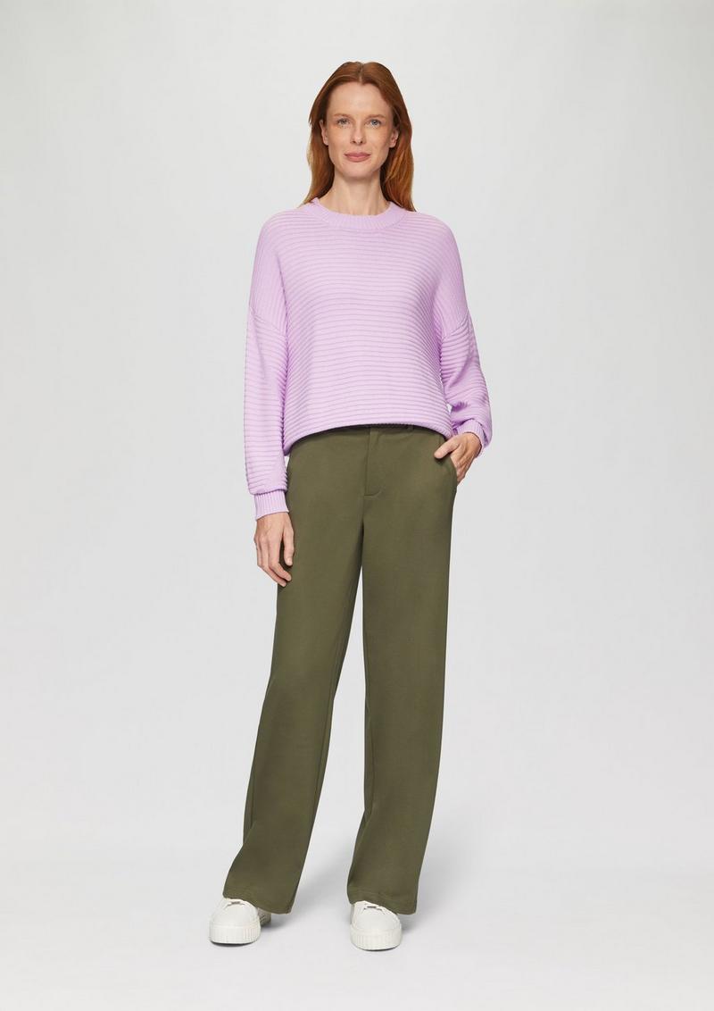 s.Oliver Oversized Strickpullover mit Strukturdetails - lavendel