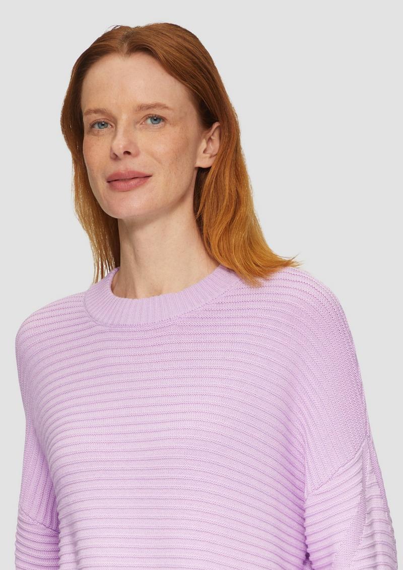 s.Oliver Oversized Strickpullover mit Strukturdetails - lavendel