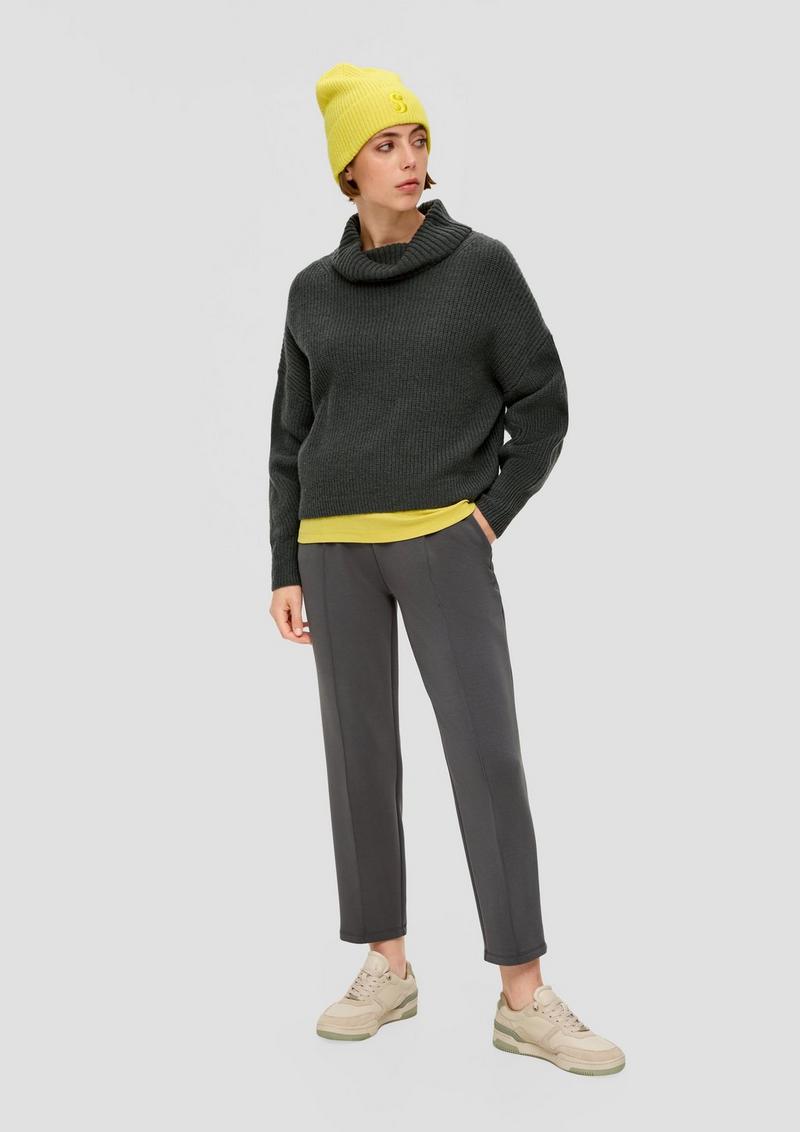 s.Oliver Oversized Strickpullover - olivgrün