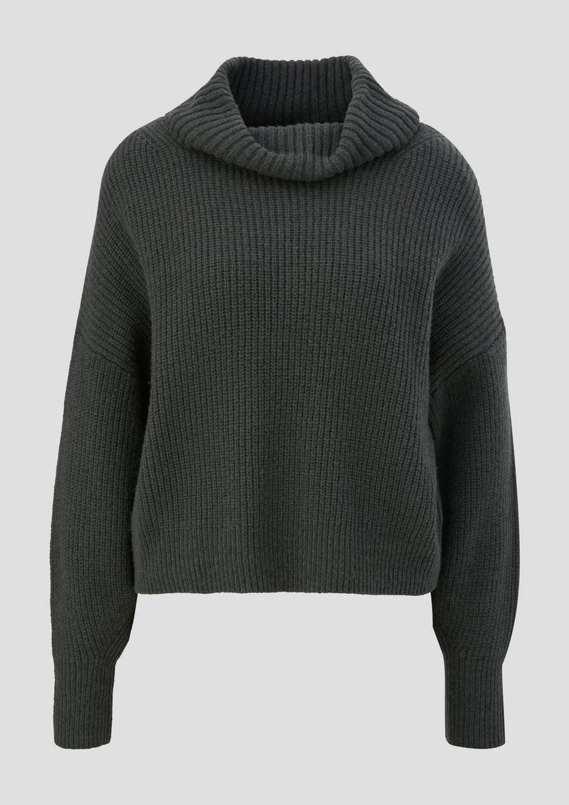 s.Oliver Oversized Strickpullover - olivgrün
