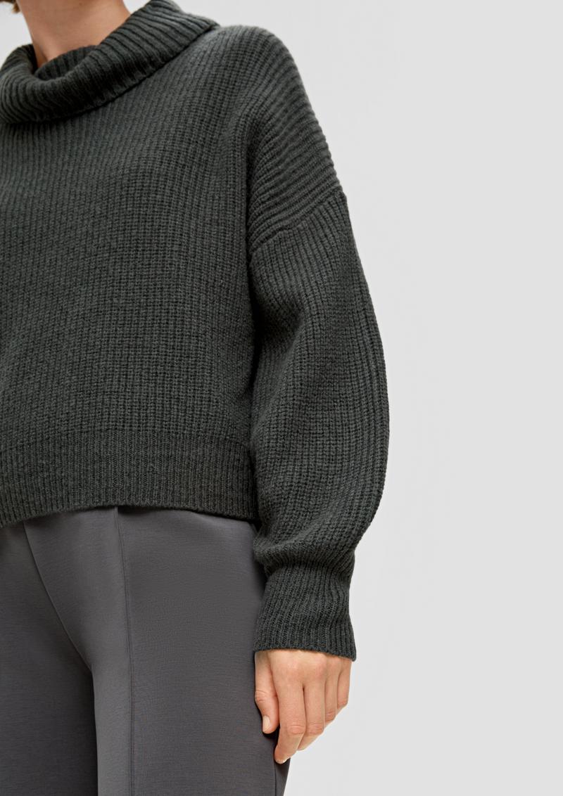 s.Oliver Oversized Strickpullover - olivgrün
