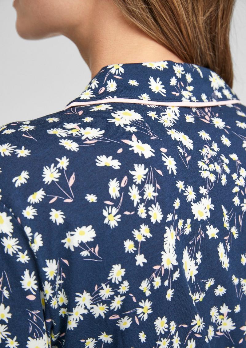 s.Oliver Kurzer Pyjama mit Musterprint - tiefblau