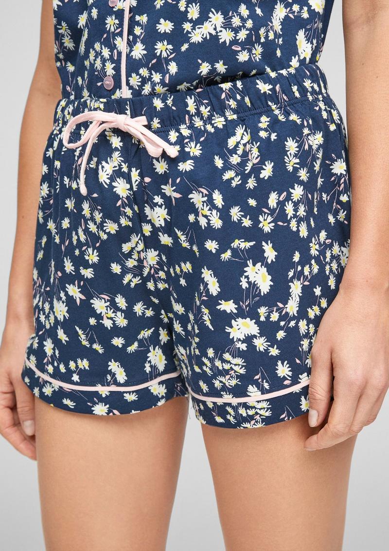s.Oliver Kurzer Pyjama mit Musterprint - tiefblau