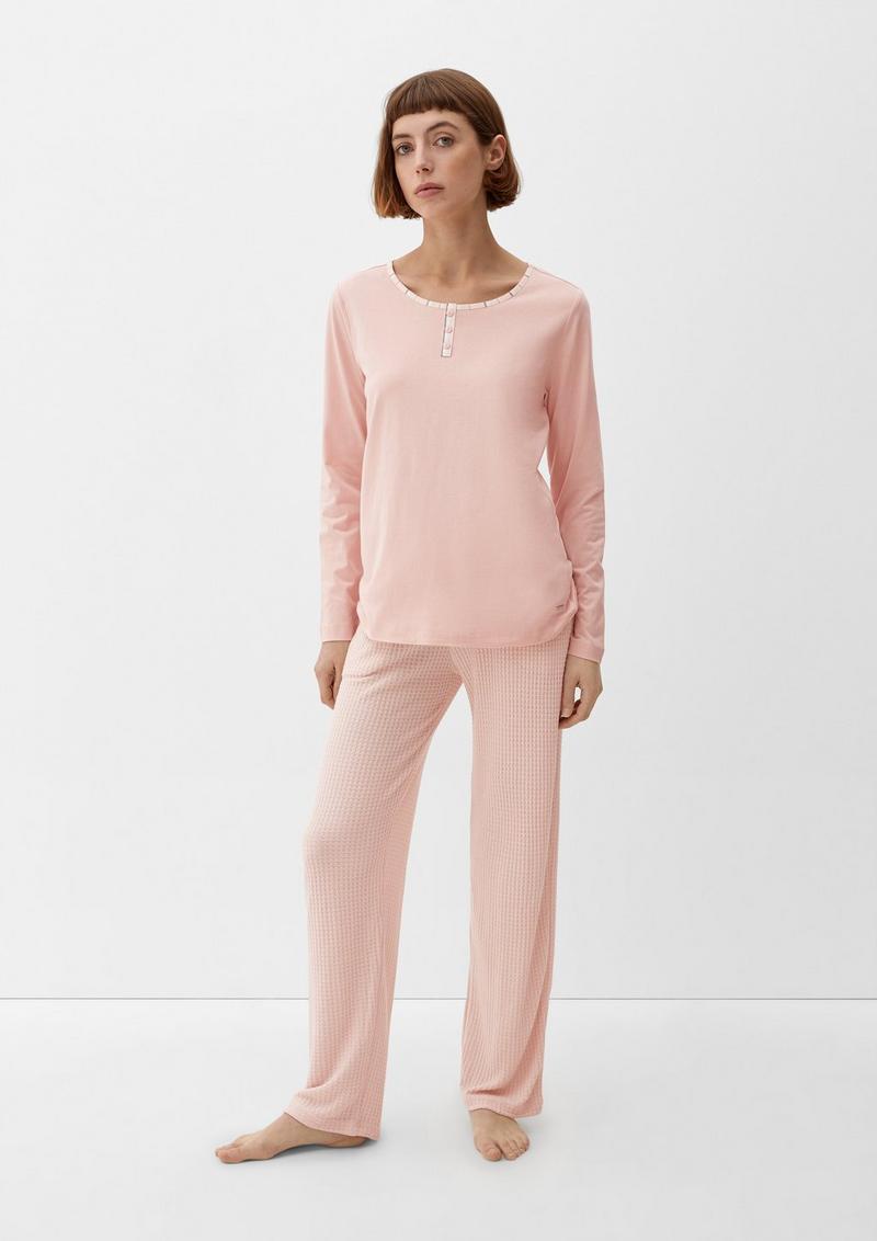 s.Oliver Langes Pyjama-Shirt - rosa