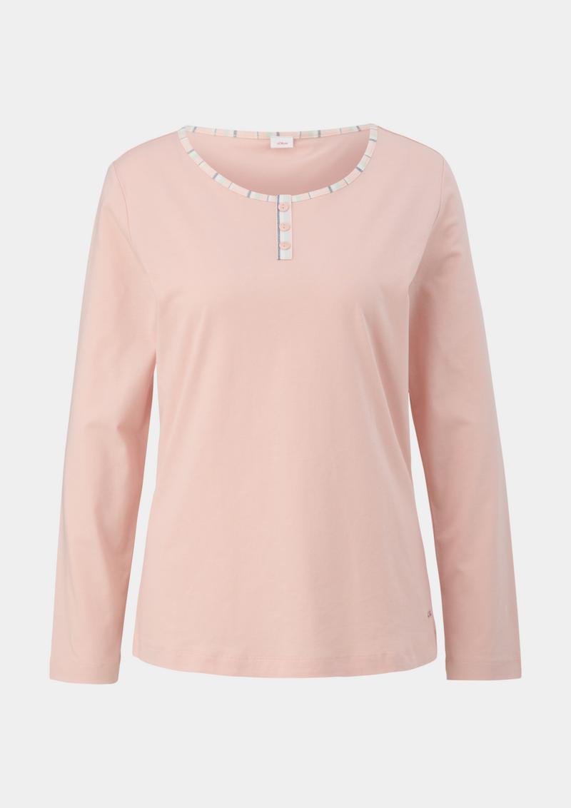 s.Oliver Langes Pyjama-Shirt - rosa