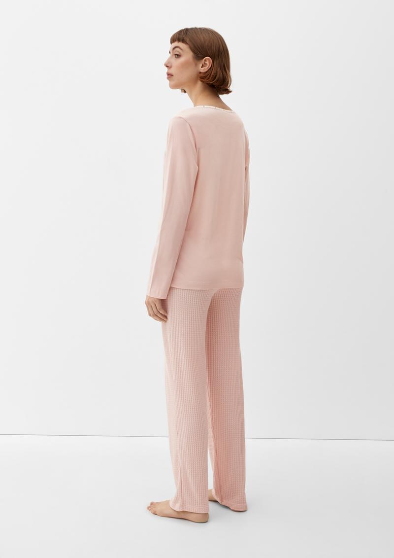 s.Oliver Langes Pyjama-Shirt - rosa