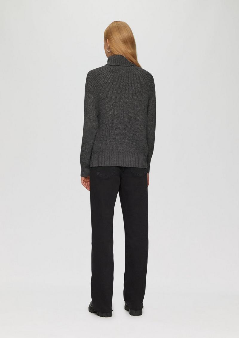s.Oliver Kuscheliger Zopfstrickpullover - dunkelgrau