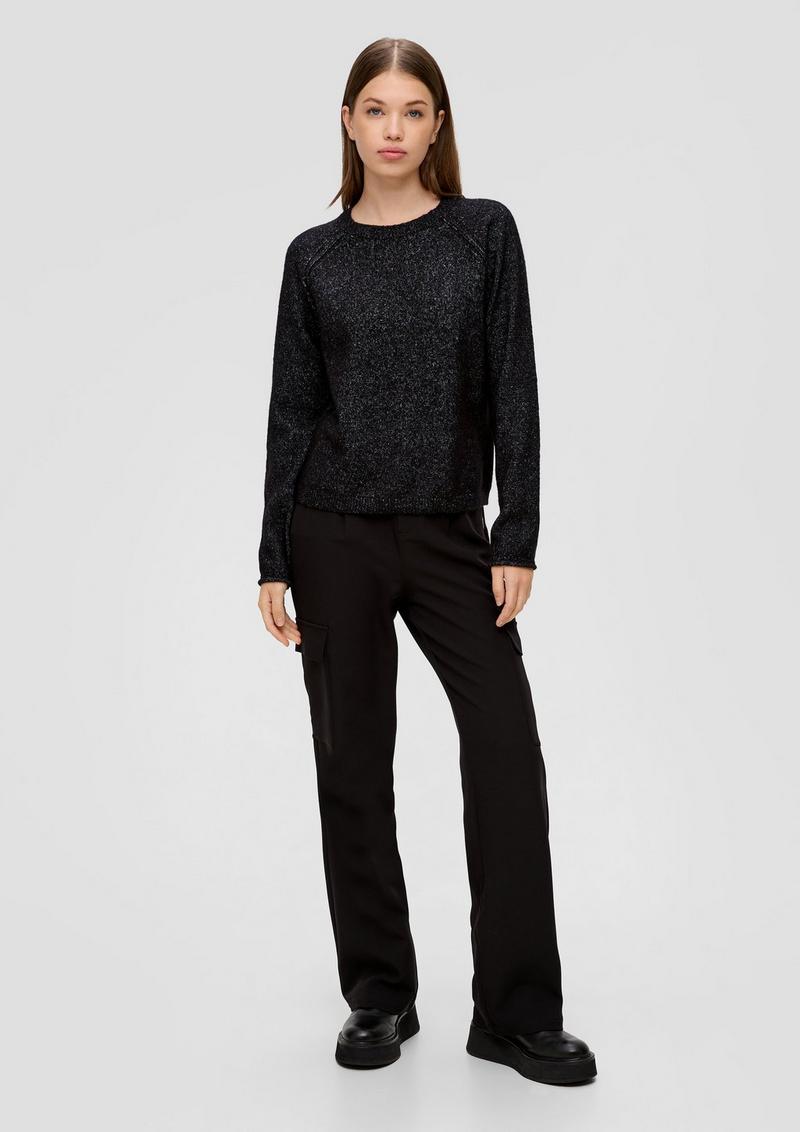 s.Oliver Strickpullover mit Rollsaum - schwarz