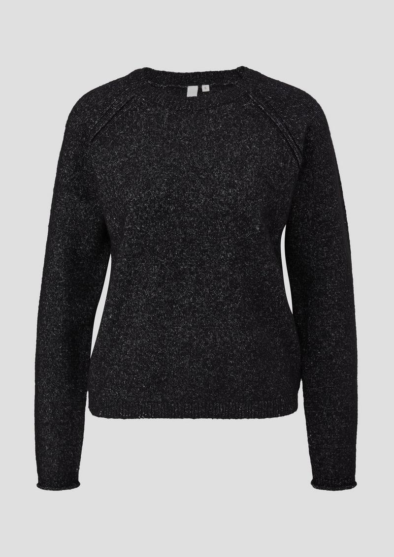 s.Oliver Strickpullover mit Rollsaum - schwarz