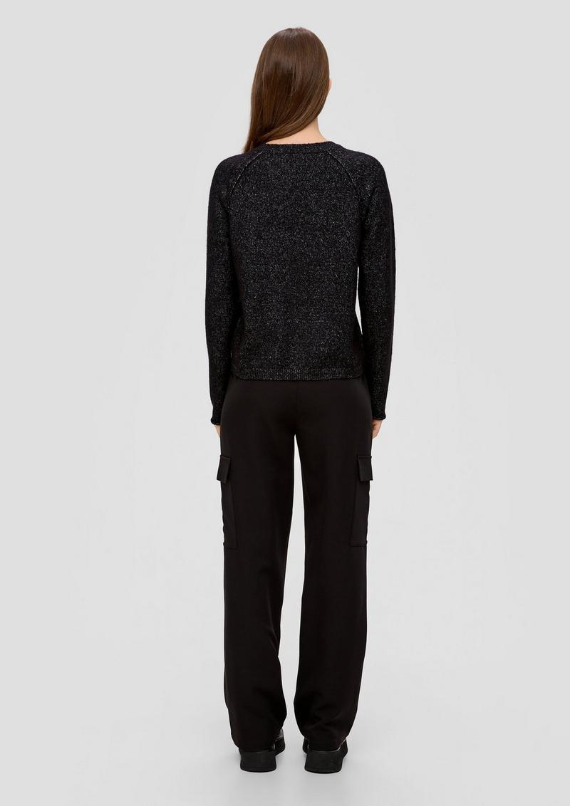 s.Oliver Strickpullover mit Rollsaum - schwarz