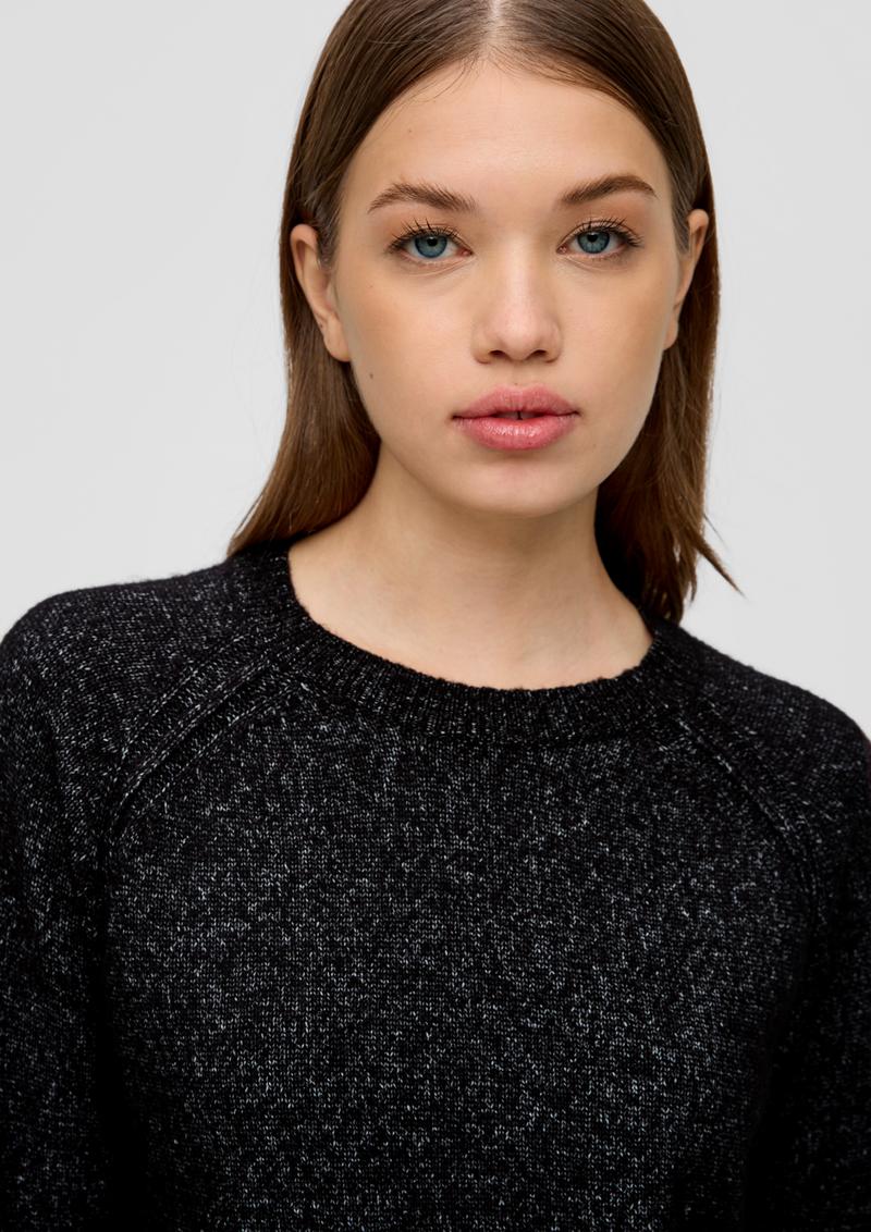 s.Oliver Strickpullover mit Rollsaum - schwarz