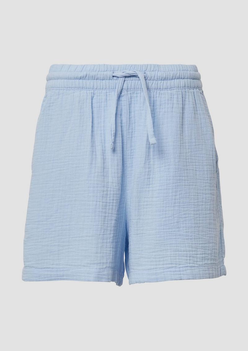 s.Oliver Musselin-Shorts mit Elastikbund - hellblau
