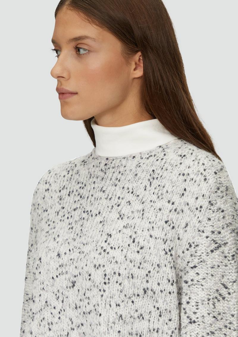s.Oliver Melierter Strickpullover mit weiten Ärmeln - dunkelgrau