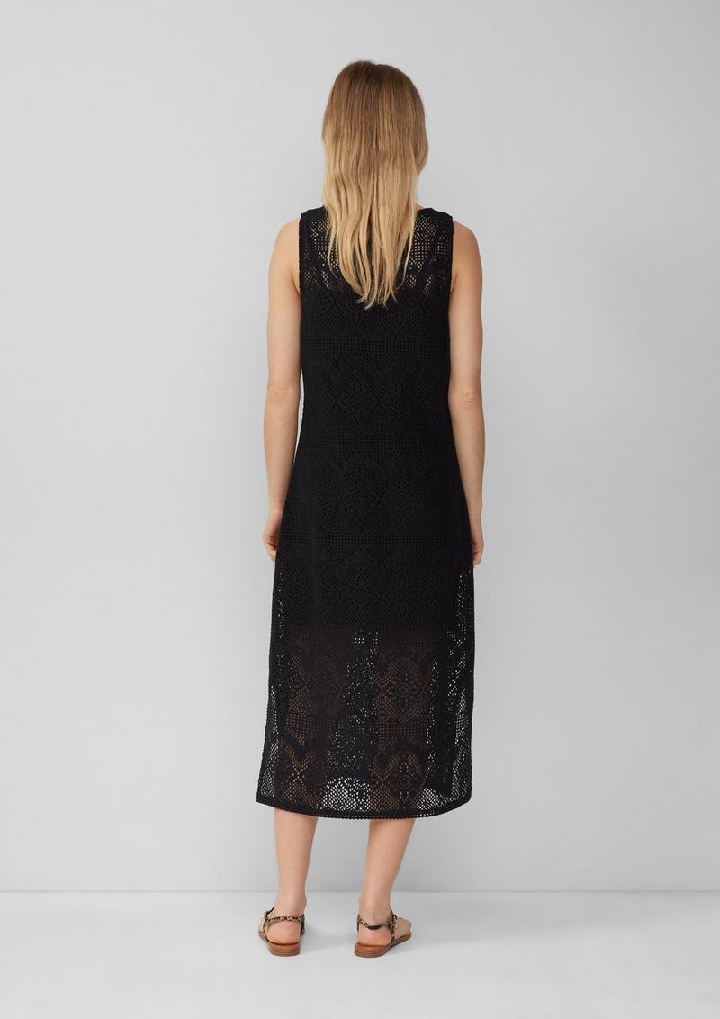 s.Oliver Häkel-Kleid mit Jerseyfutter - schwarz