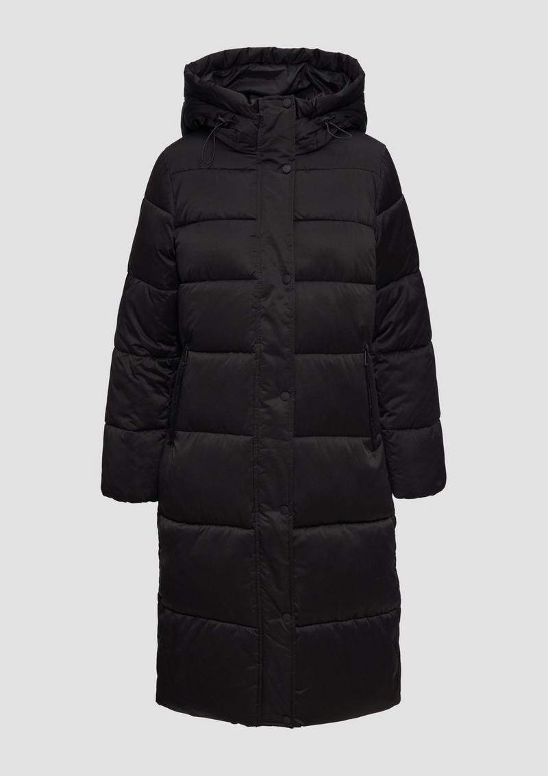 s.Oliver Puffermantel in Satin-Optik - schwarz
