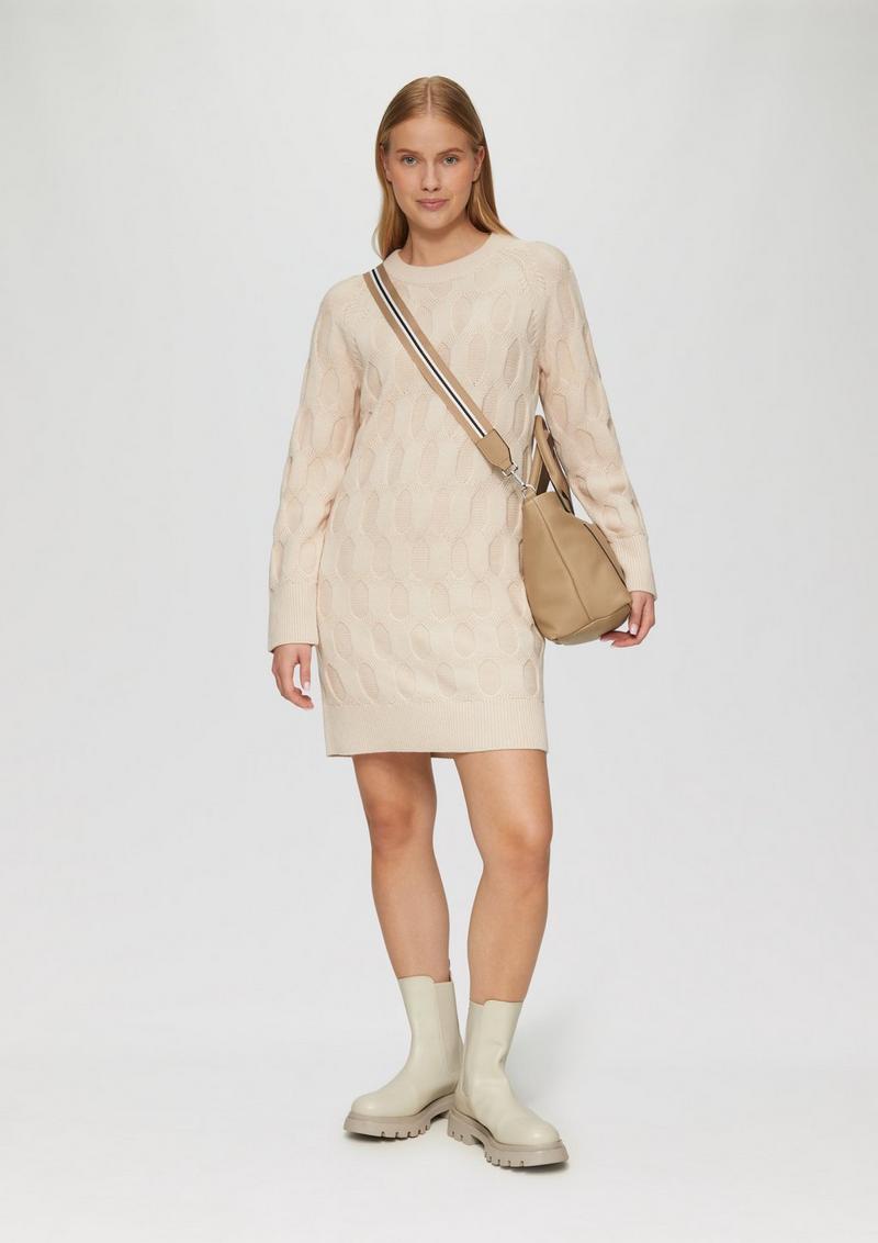 s.Oliver Kleid mit Strickmuster - beige
