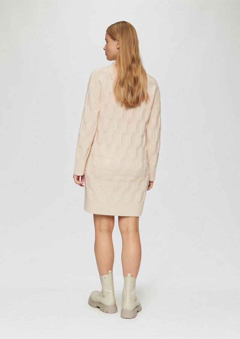 s.Oliver Kleid mit Strickmuster - beige
