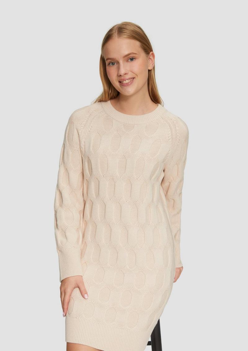 s.Oliver Kleid mit Strickmuster - beige