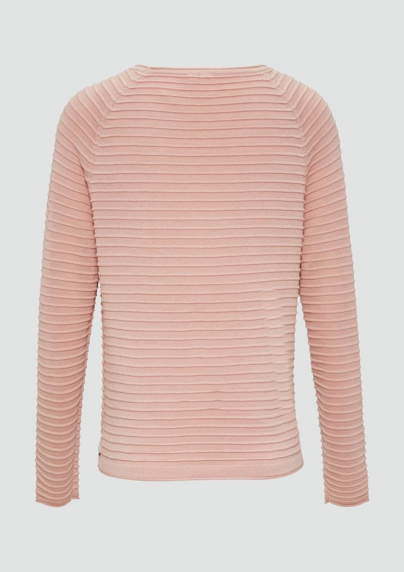 s.Oliver Pullover mit Strukturmuster aus Viskosemix - perlmuttrosa