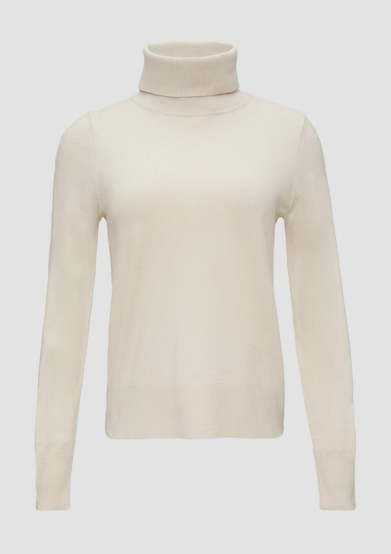 s.Oliver Weicher Rollkragenpullover aus Viskosemix - beige