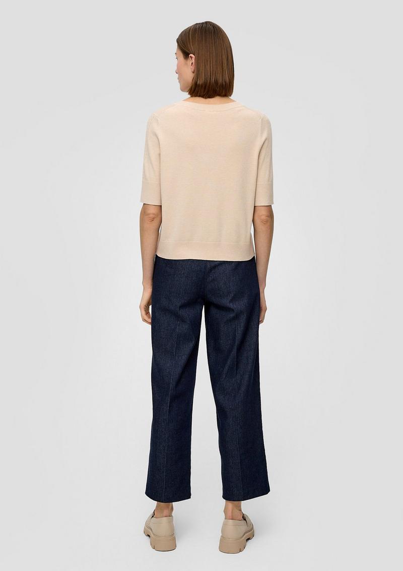 s.Oliver Strickshirt mit Lochmuster - beige