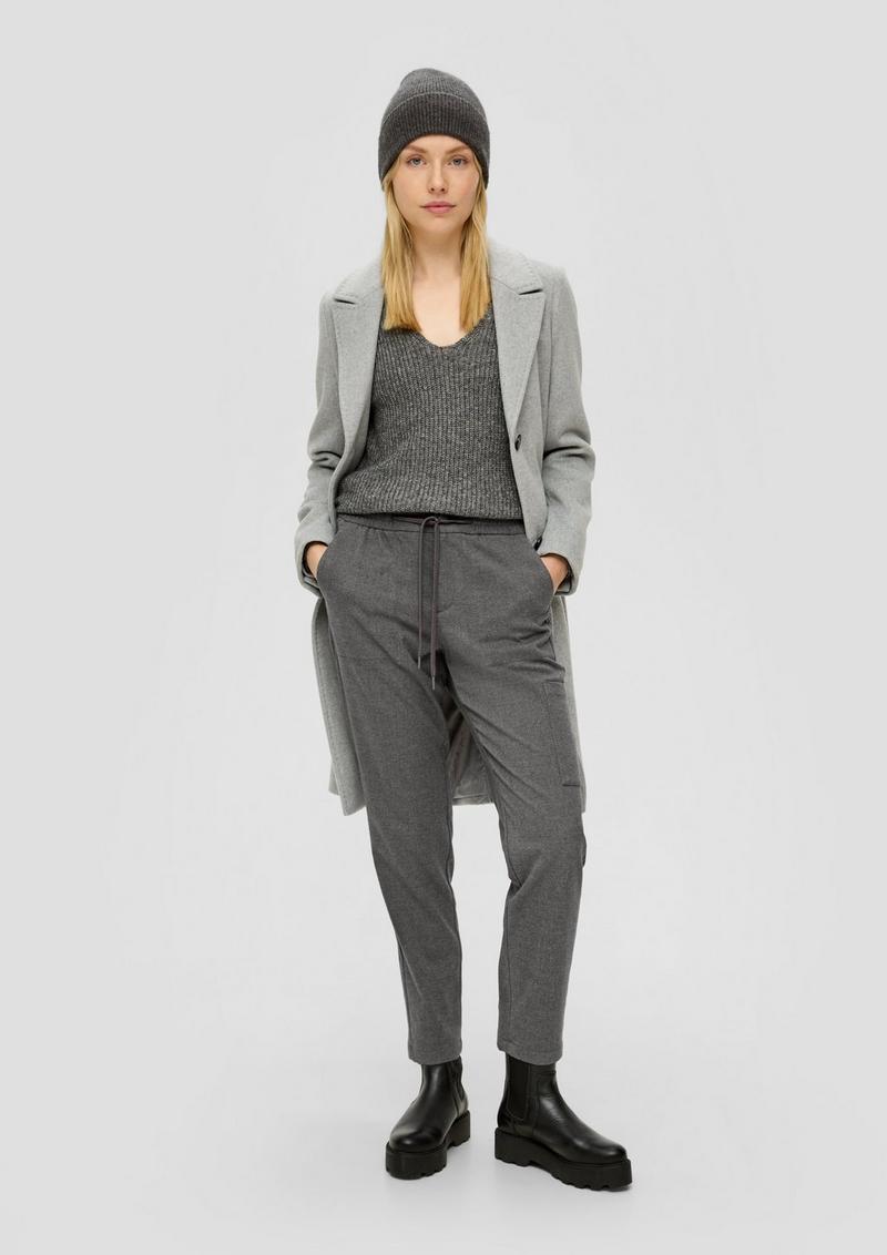 s.Oliver Relaxed: Twill-Hose mit Tapered Leg - graphit