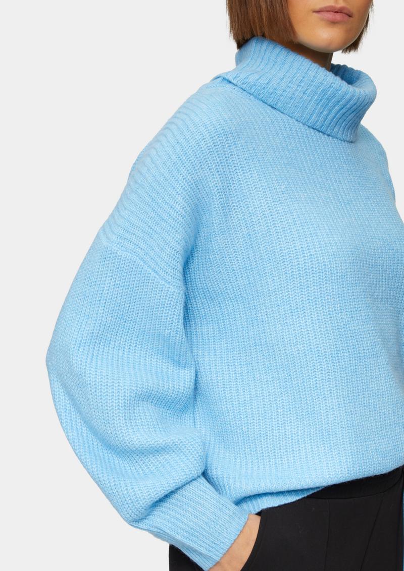 s.Oliver Oversized Pullover mit Rollkragen - azurblau