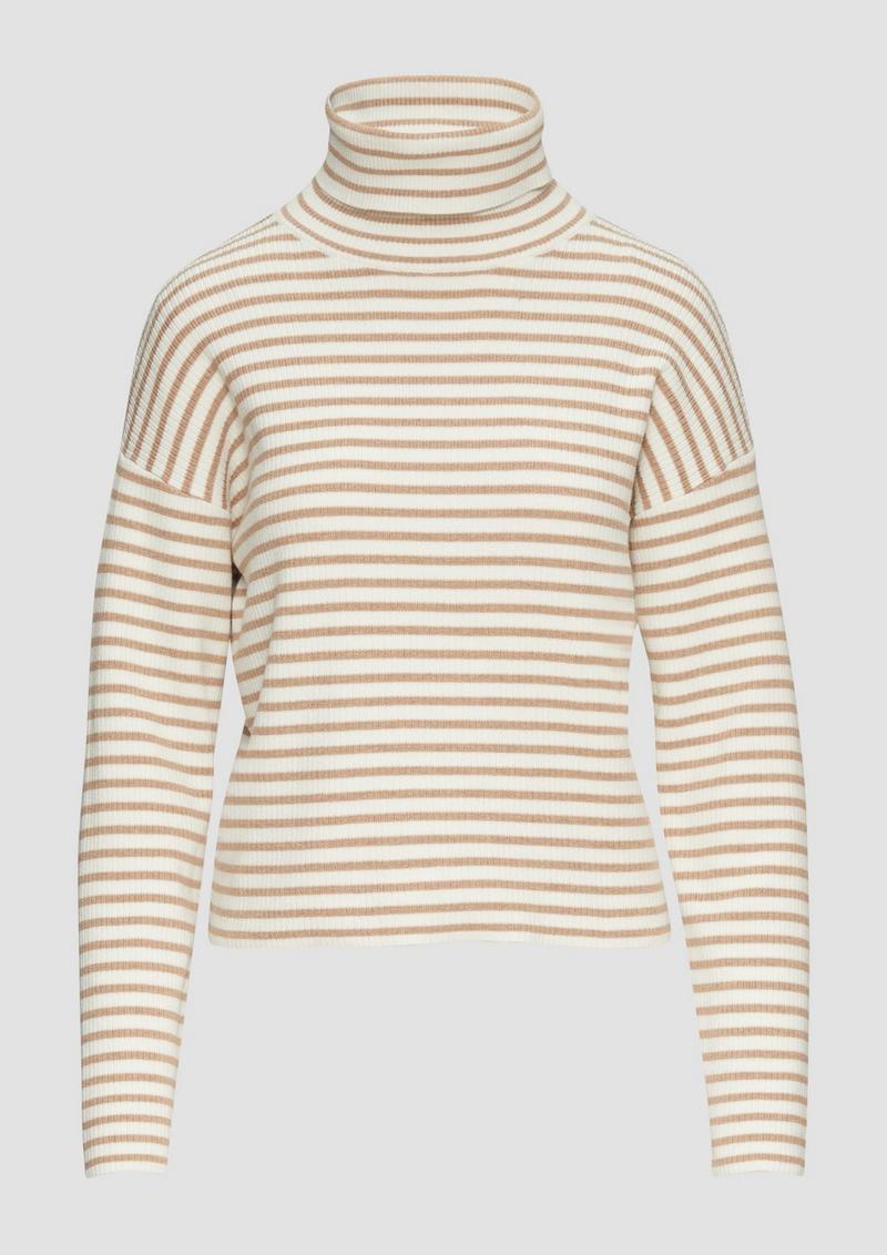 s.Oliver Rollkragenpullover mit Rippstruktur - hellbraun