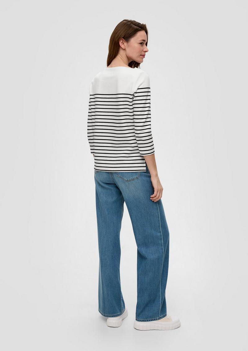 s.Oliver Strickpullover aus Baumwollstretch - schwarz
