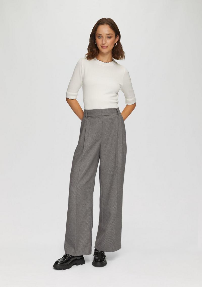 s.Oliver Wide-Leg-Hose mit Extra-High-Rise - grau