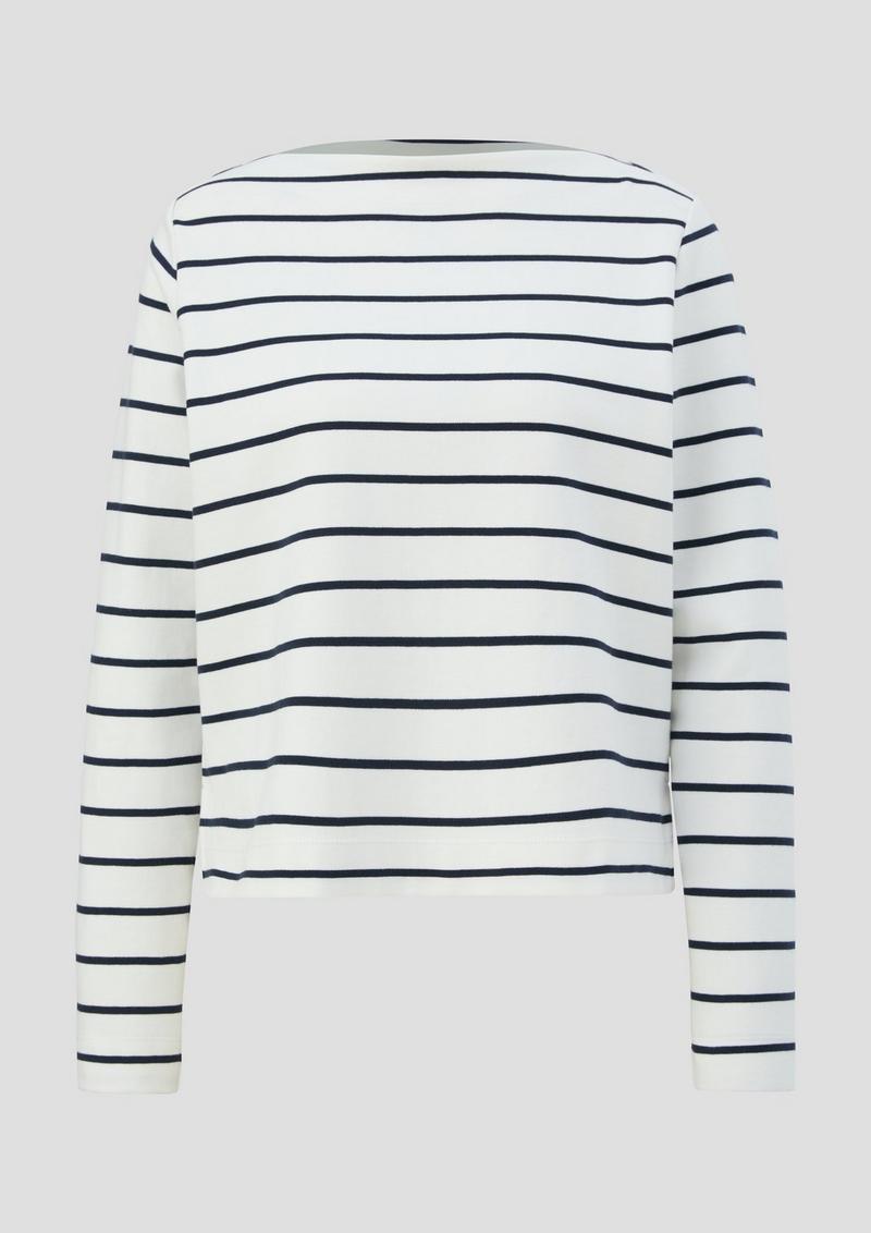 s.Oliver Longsleeve aus Baumwollstretch - navy