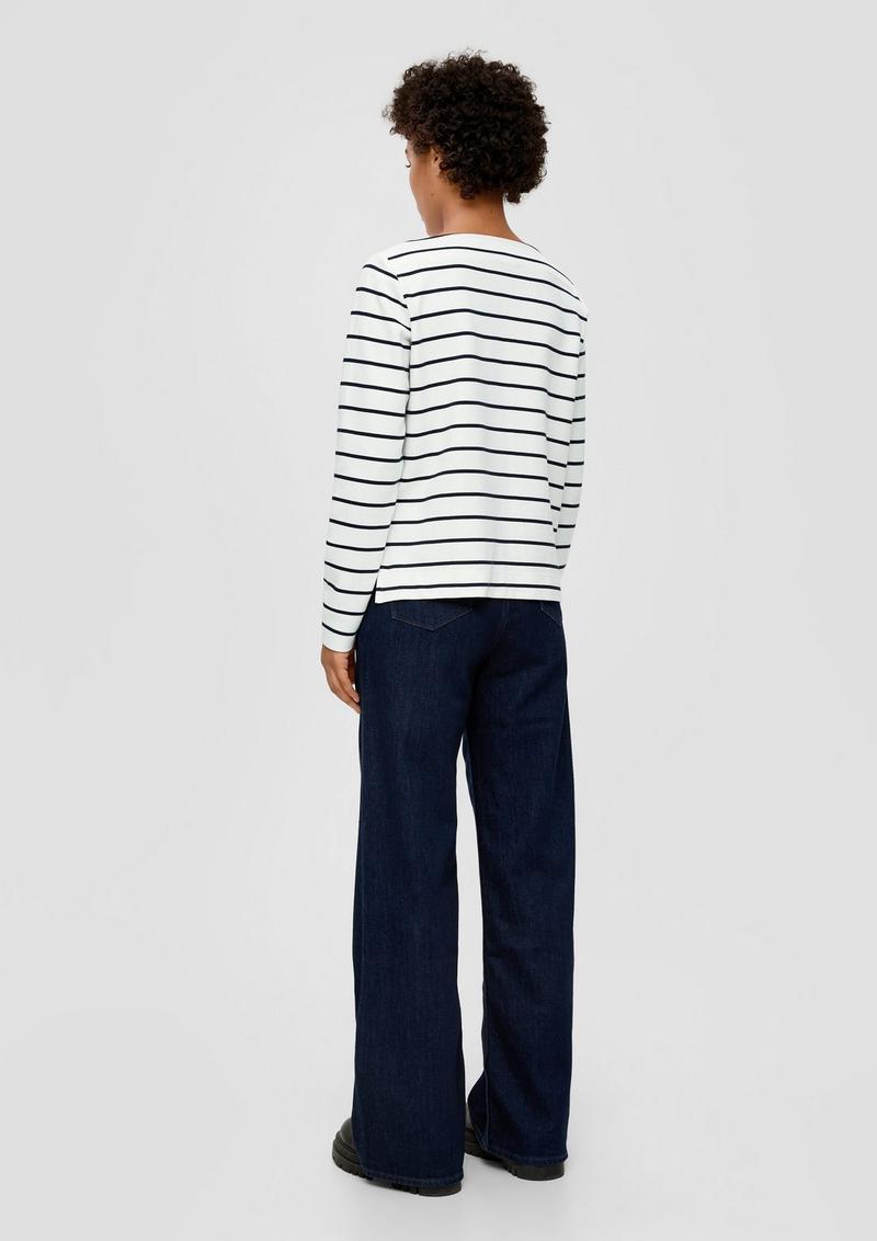 s.Oliver Longsleeve aus Baumwollstretch - navy