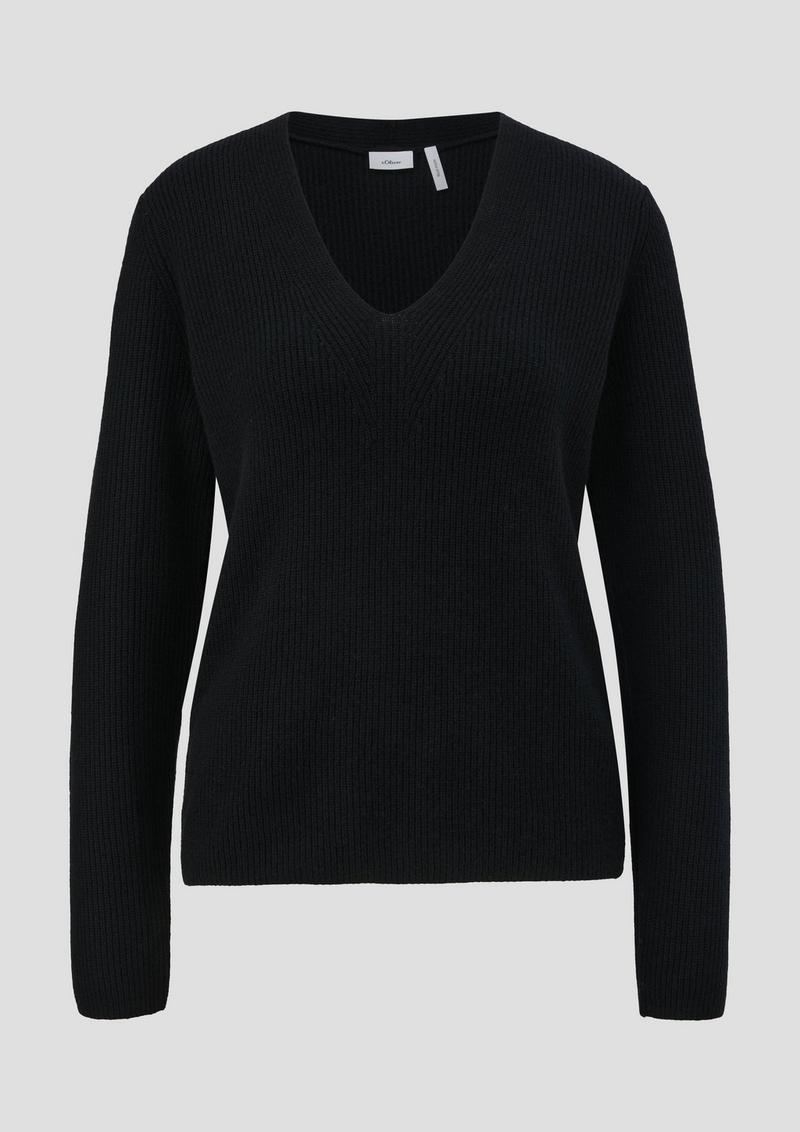 s.Oliver Pullover aus Wollmix - schwarz
