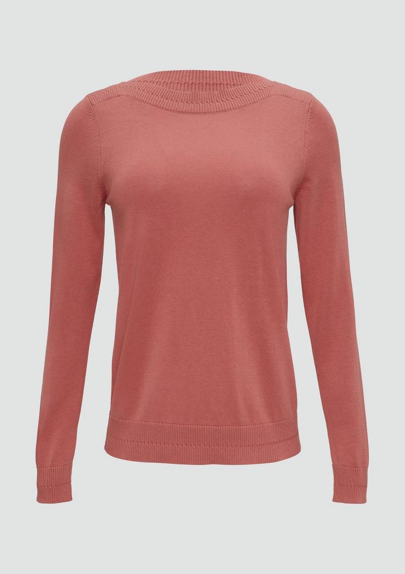 s.Oliver Strickpullover mit U-Boot-Ausschnitt - papaya