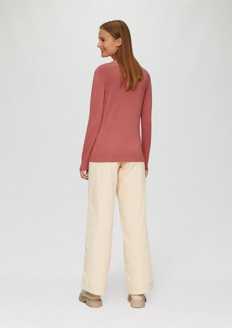 s.Oliver Strickpullover mit U-Boot-Ausschnitt - papaya