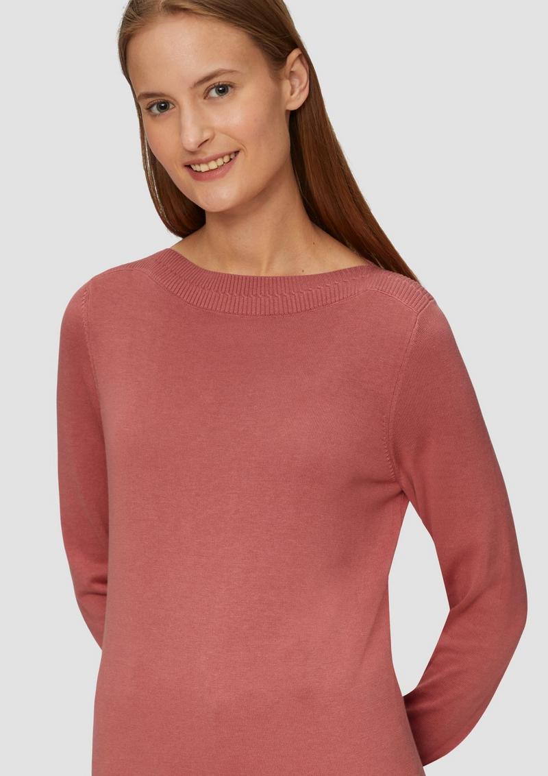 s.Oliver Strickpullover mit U-Boot-Ausschnitt - papaya