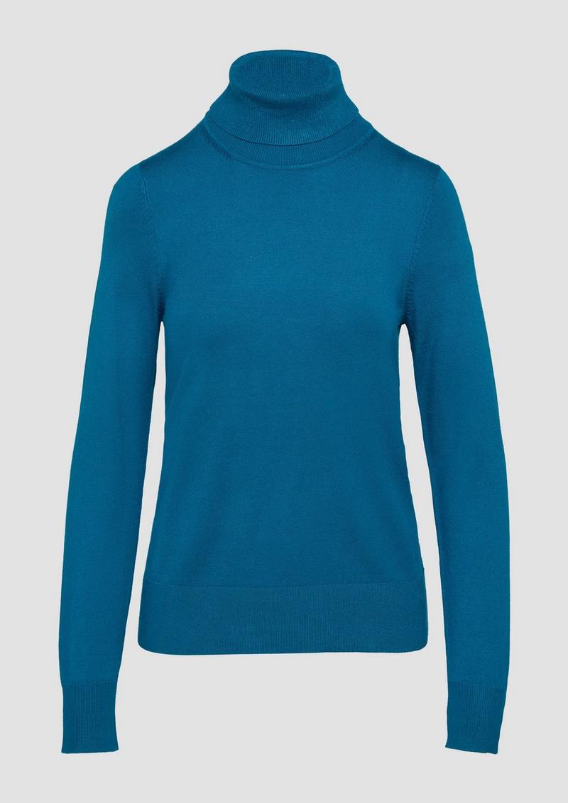 s.Oliver Feinstrickpullover mit Rollkragen - petrol