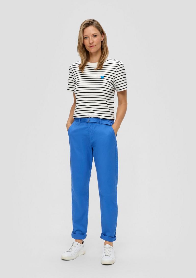 s.Oliver Regular: Chinohose mit Gürtel - royalblau