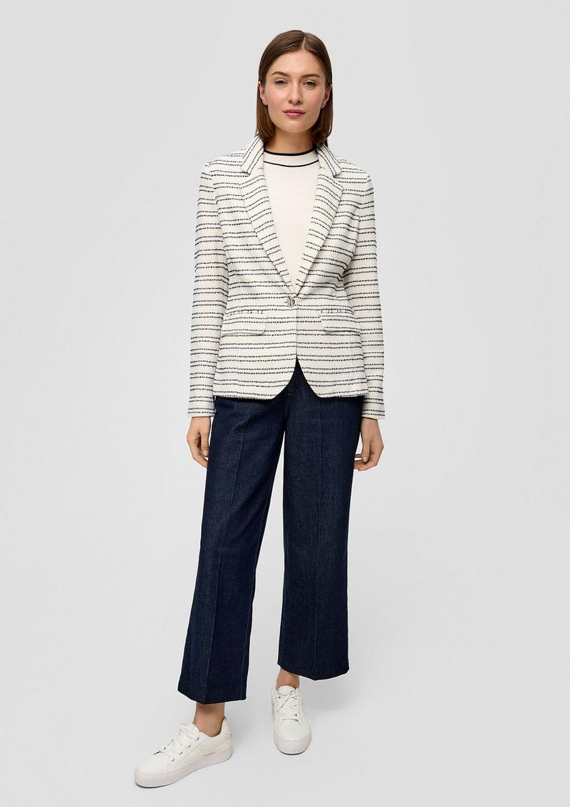 s.Oliver Sweatblazer mit Strukturmuster - ecru