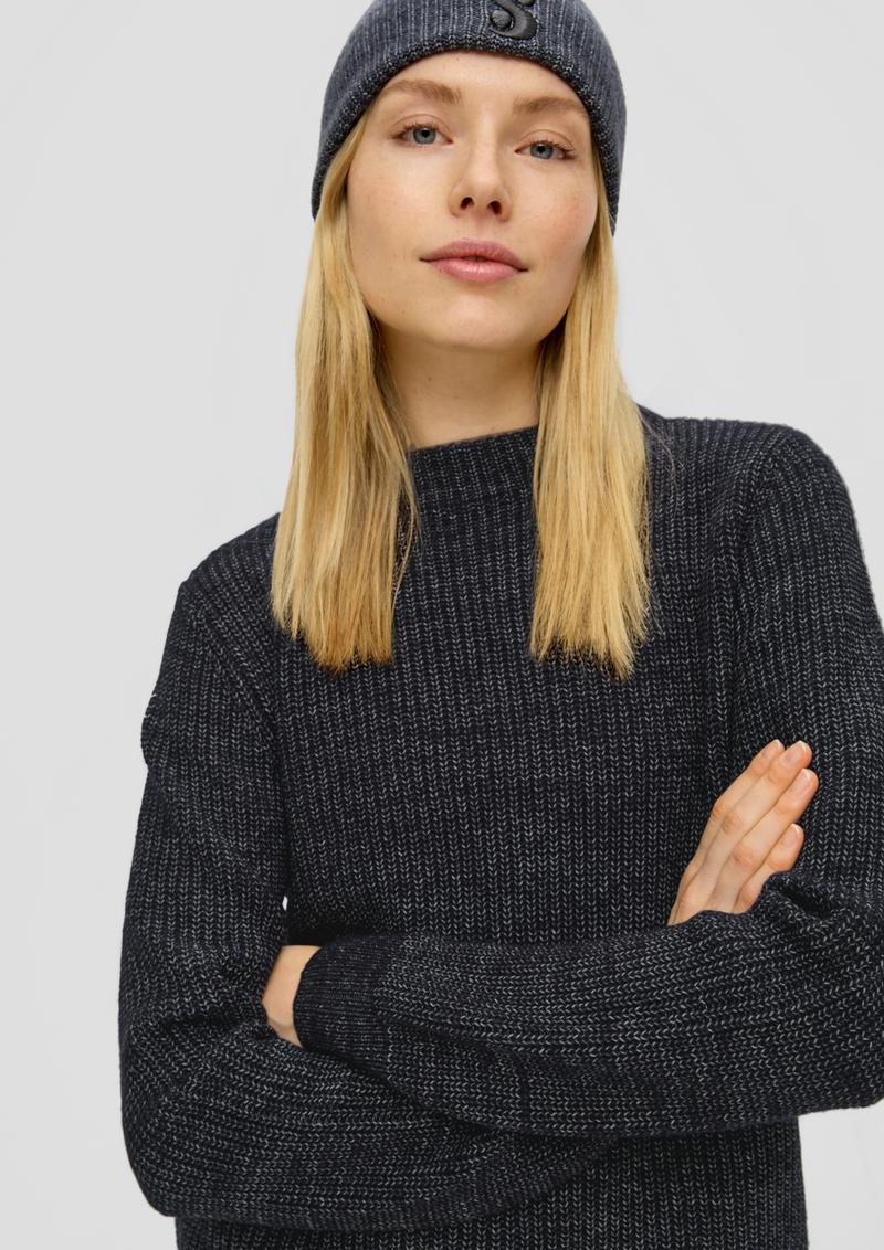 s.Oliver Strickpullover aus Wollmix - navy
