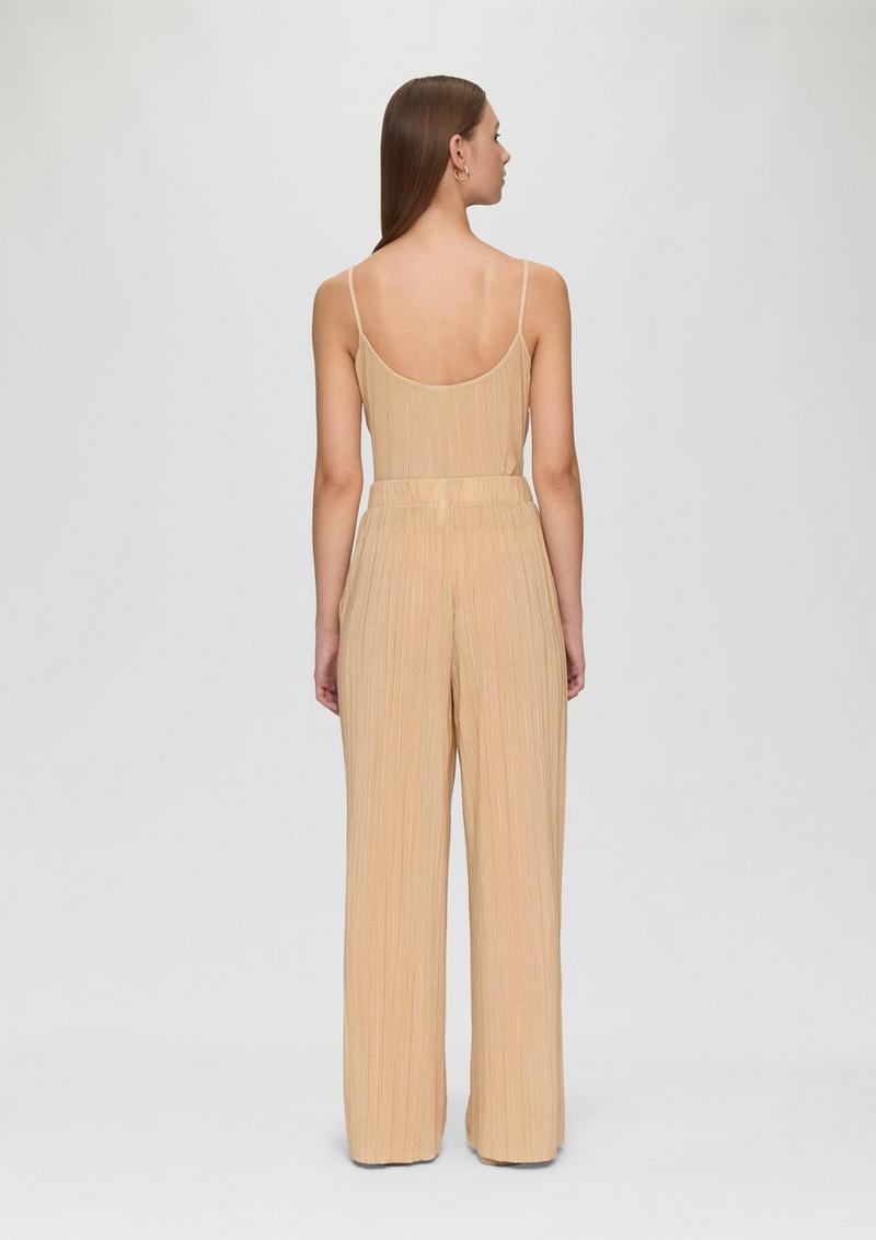 s.Oliver Plissierte Jersey-Hose mit Elastikbund - beige