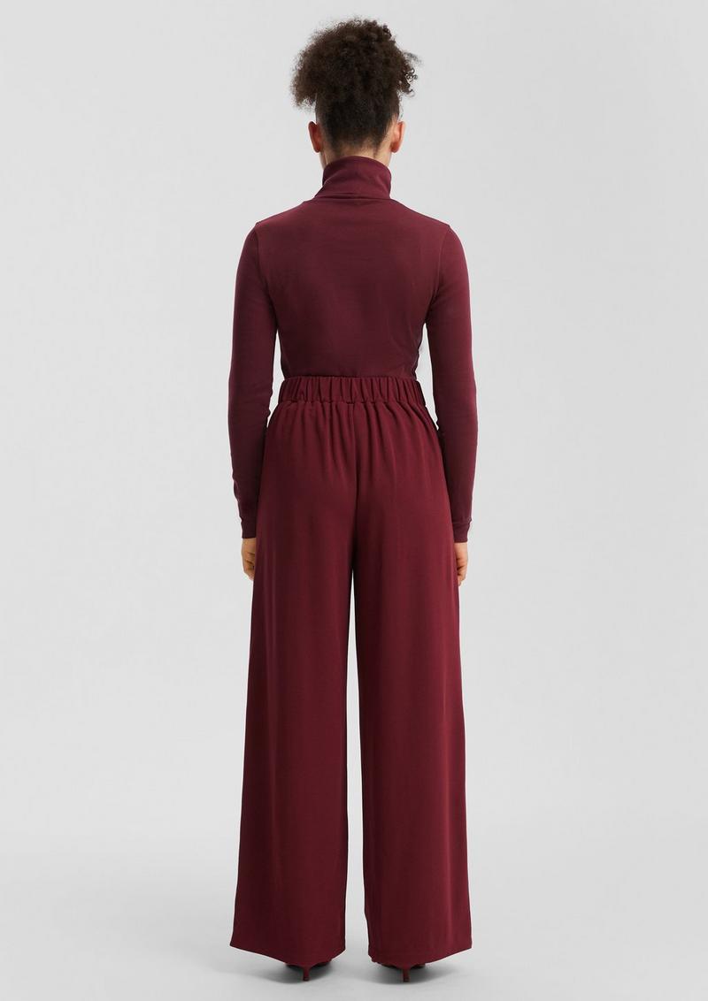 s.Oliver Wide-Leg Hose aus Interlockjersey - bordeaux