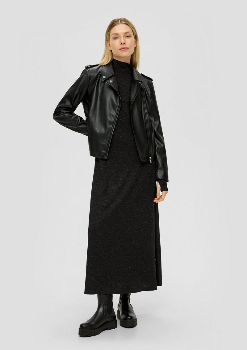 s.Oliver Langes Kleid mit Glitzer-Effekt - schwarz
