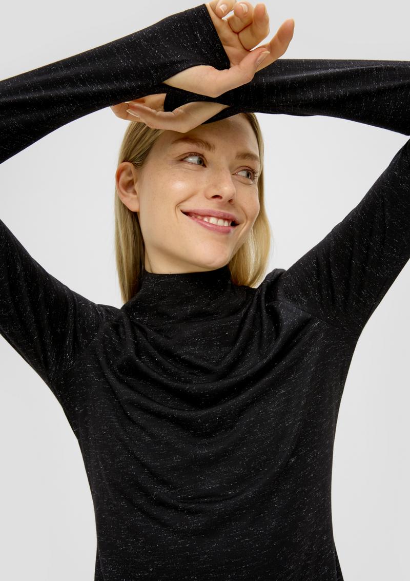s.Oliver Langes Kleid mit Glitzer-Effekt - schwarz