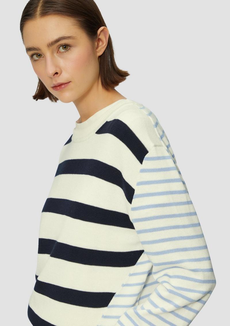 s.Oliver Rundhals-Pullover im Streifenmix - creme