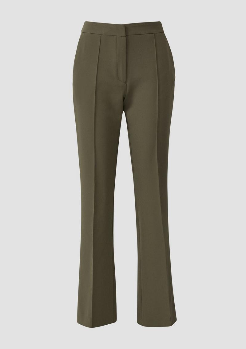 s.Oliver Flared Leg-Hose mit Logo-Icon - olivgrün