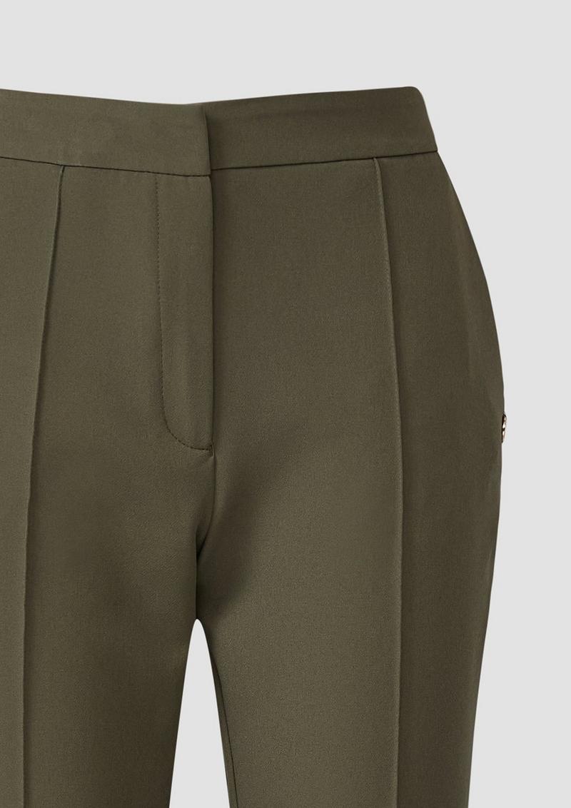 s.Oliver Flared Leg-Hose mit Logo-Icon - olivgrün